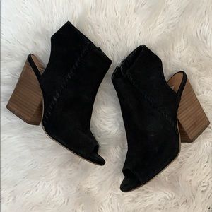 Steve Madden Open Back Blk Block Heel, 7.5